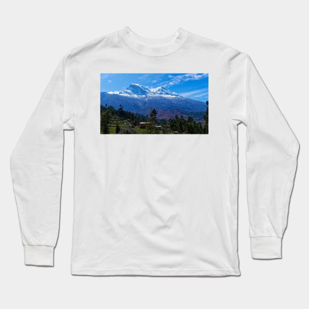 Magnificent Andes mountains Long Sleeve T-Shirt by stevepaint